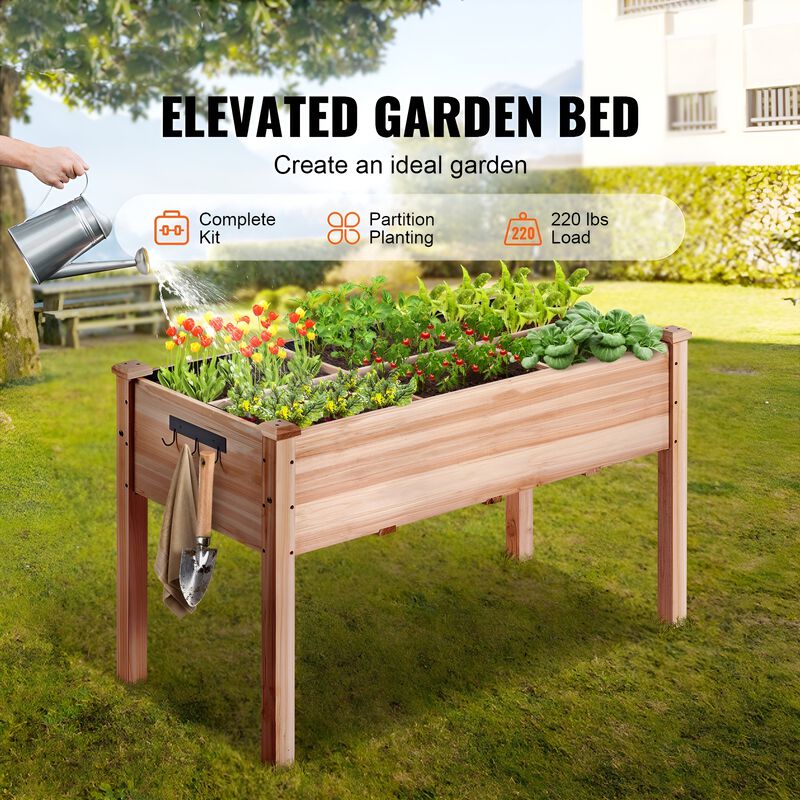 Wooden Raised Garden Bed for Growing Vegetables, Herbs, and Flowers Outdoors-Burlywood image number 3