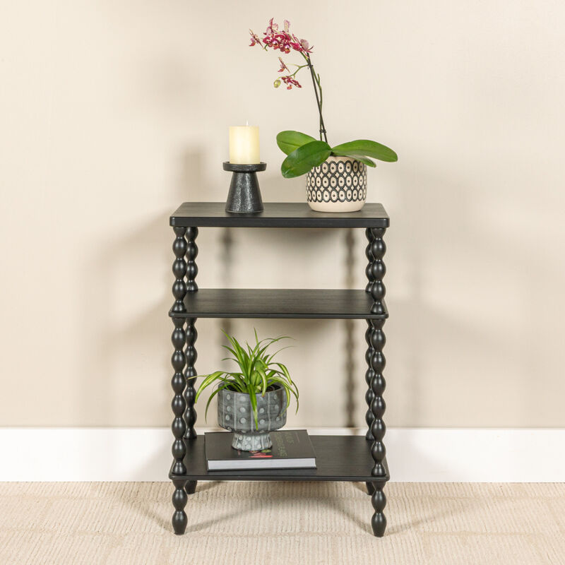 Bobbin Leg Rectangle Wood Accent Table, Black image number 1