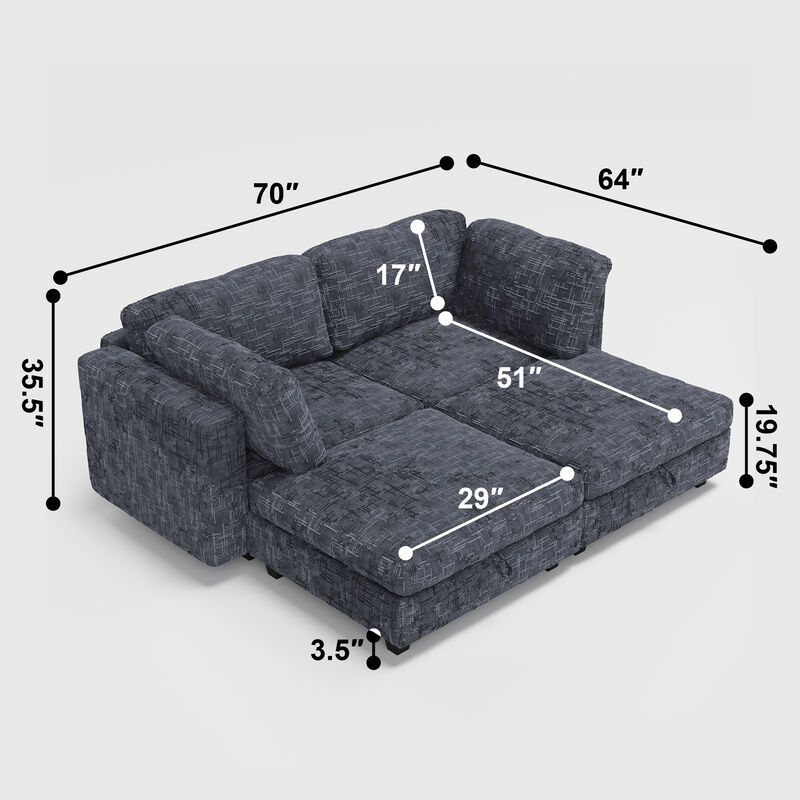 TATEUS  Sleeper Sectional Sofa Set image number 3
