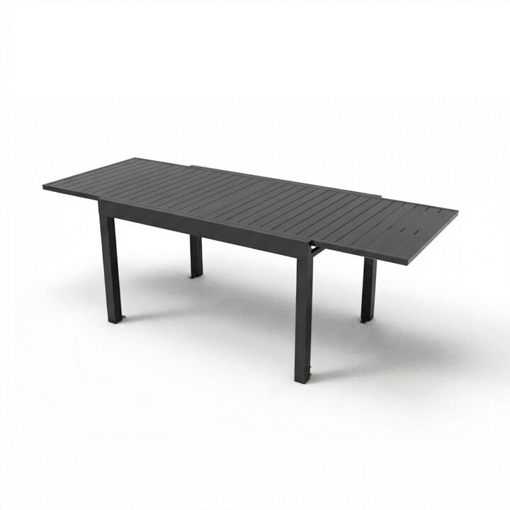 CLIHOME Aluminum Indoor Outdoor Extendable 35"- 71" Dining Table,Adjustable for 4-6 Person Patio Dining Table