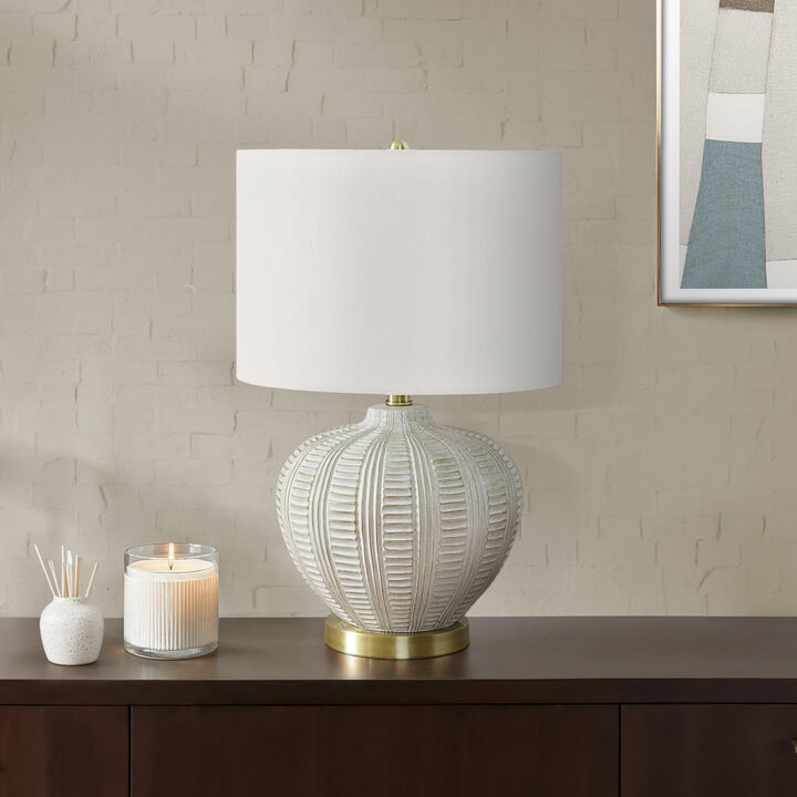 ELEMENT ACE Transitional 21-Inch Height Table Lamp with Sturdy Base and Fabric Shade Ideal for Living Room Bedroom Home Office Decorative Accent Lighting