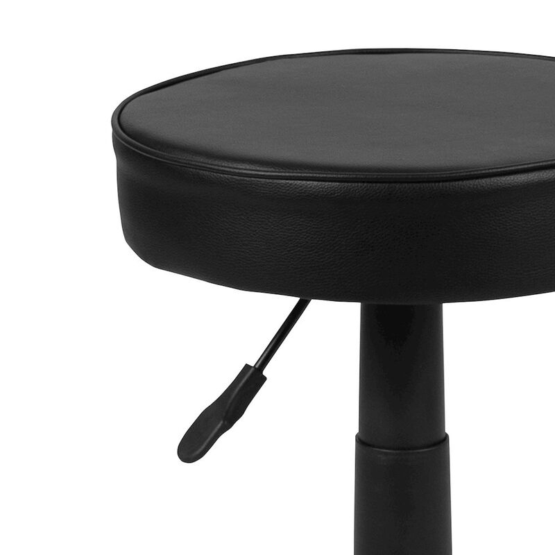 Flash Furniture Black Adjustable Doctors Stool on Wheels with Ergonomic Molded Seat image number 4