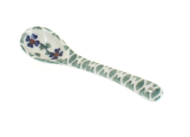 Blue Rose Polish Pottery Sunflower Sugar Spoon