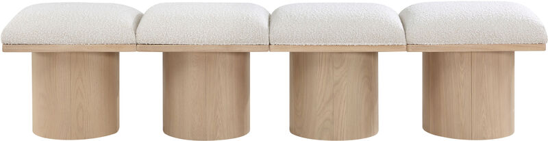 Meridian Furniture Pavilion Cream Boucle Fabric Bench