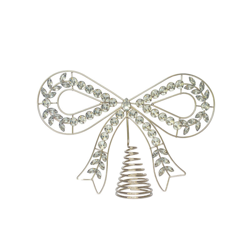Silver Iron & Acrylic Jewel Bow Tree Topper image number 0