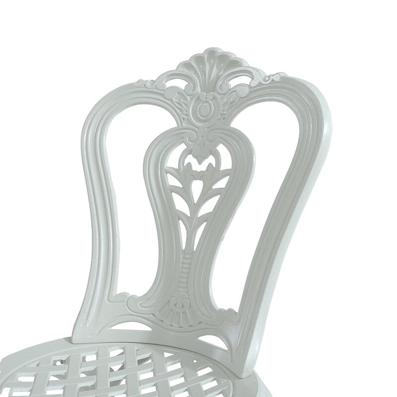 MONDAWE Antique Cast Aluminum Bistro Chairs Hollow Back (Set of 2) image number 5