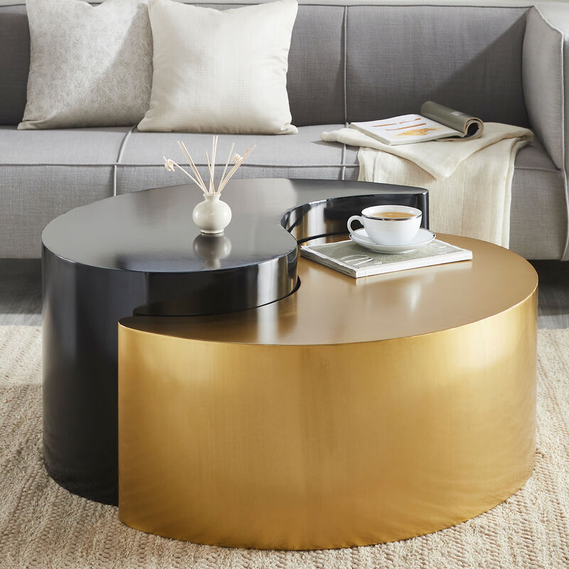 Zenavique Black & Gold Yin-Yang Coffee Table image number 5