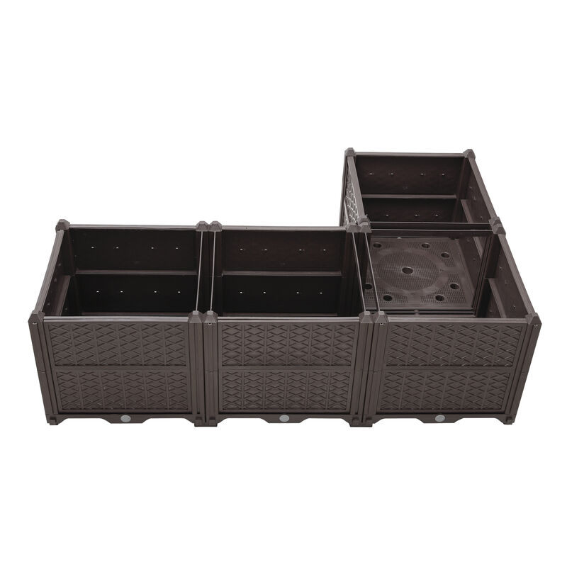 WOW PIONEER Indoor Outdoor Rectangular Planter Box for Growing Vegetables Herbs Flowers Succulents for Garden Balcony Terrace Backyard Porch Home Display image number 7