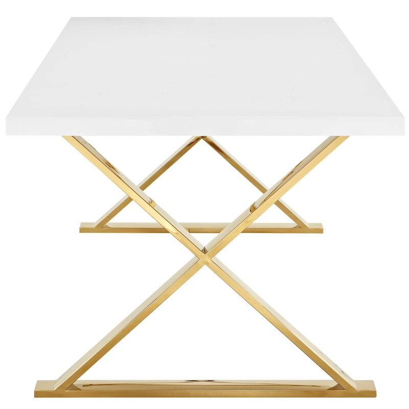 Modway - Sector Dining Table White Gold