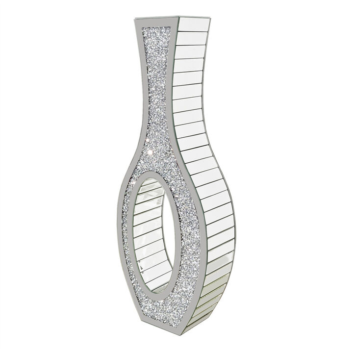 Modern Table/Floor Mirrored Vase with Crystal Diamond Glass Standing Vase Home Decor