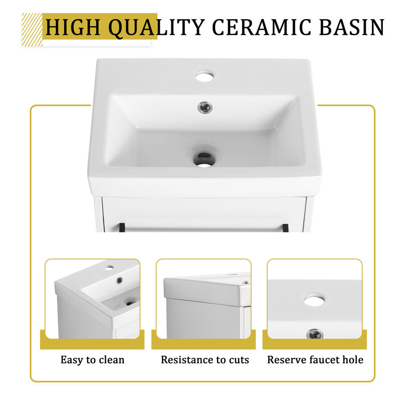 TATEUS 18'' Wall-Mounted Bathroom Vanity with Sink