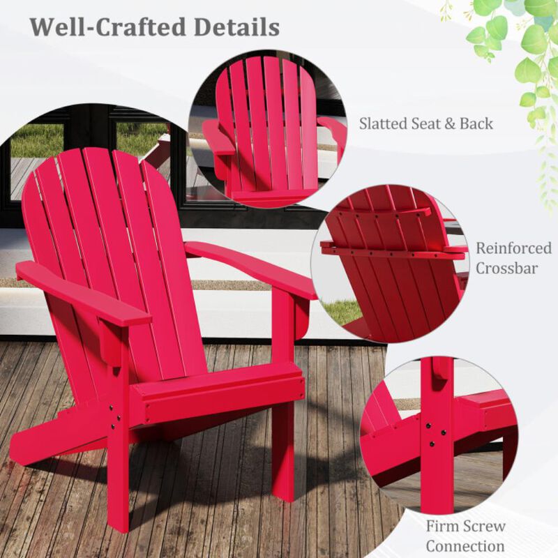 Hivvago Acacia Wood Lounge Patio Adirondack Chair with Inclined Seat