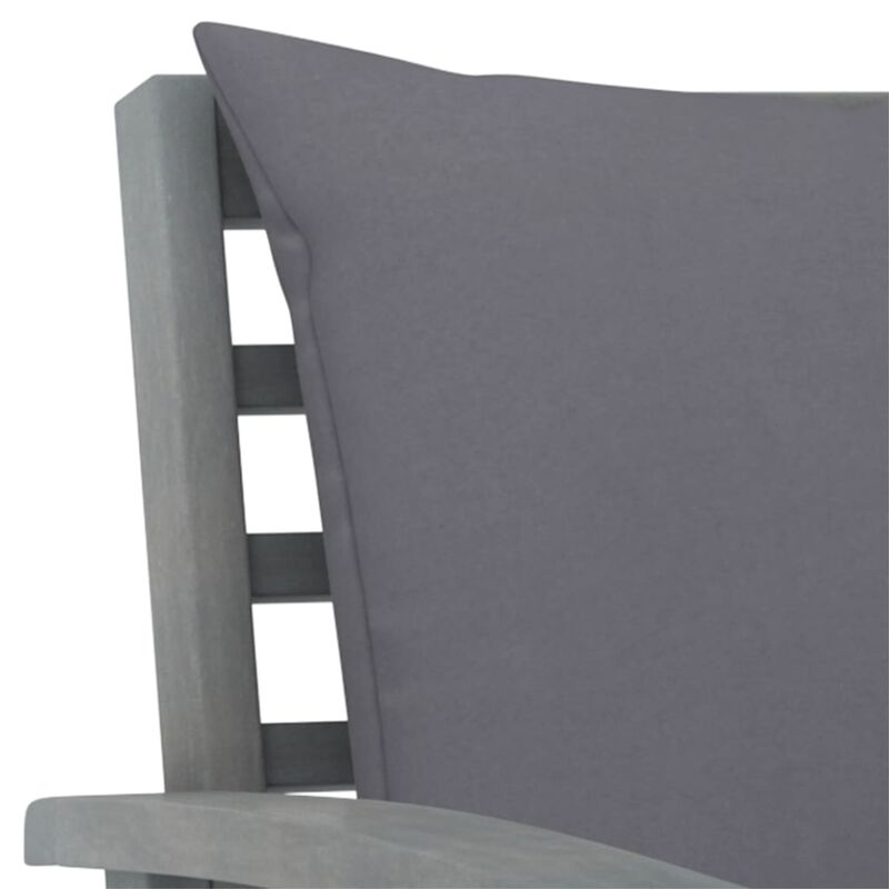 vidaXL Garden Bench 47.2" with Dark Gray Cushion Solid Acacia Wood