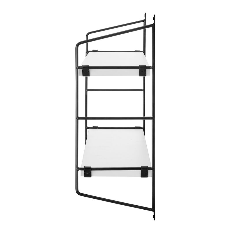 Severini Floating Bracket Farmhouse Two-Tier Wall Shelf