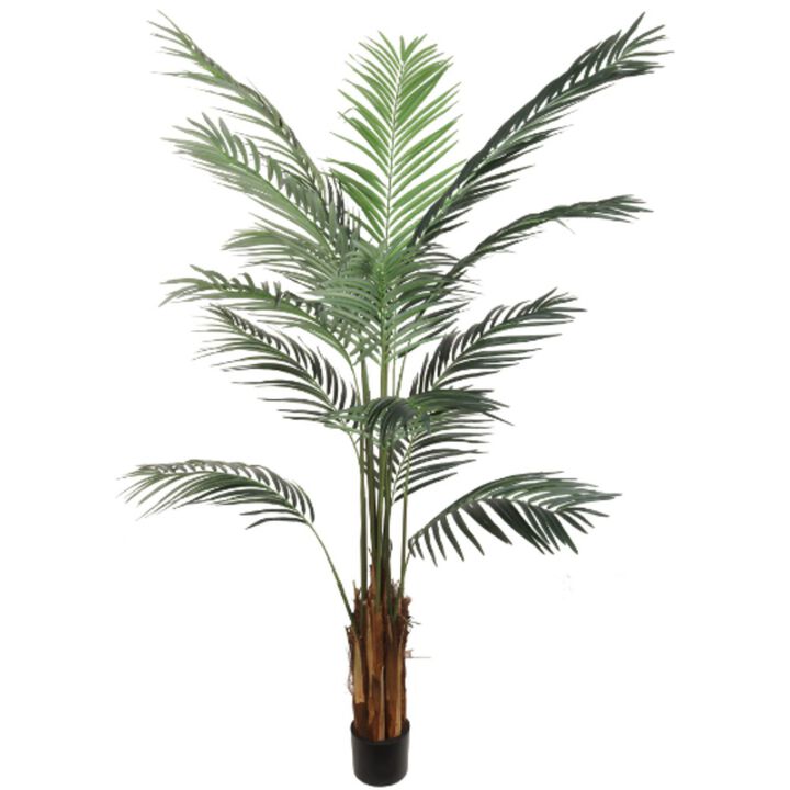 6' Artificial Areca Palm with 15 Fronds in Pot - Lifelike Faux Plant, Low-Maintenance Indoor Decor, Perfect for Home & Office Spaces