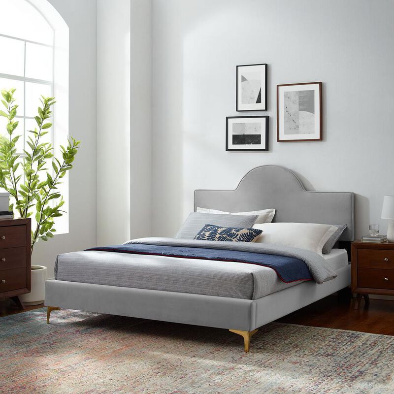 Sunny Performance Velvet Full Bed - Light Gray MOD-7028-LGR image number 8