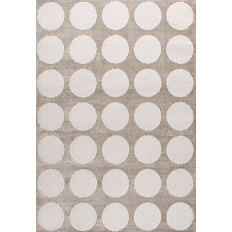 Adrian Modern Geometric Circle Dot High-Low Area Rug