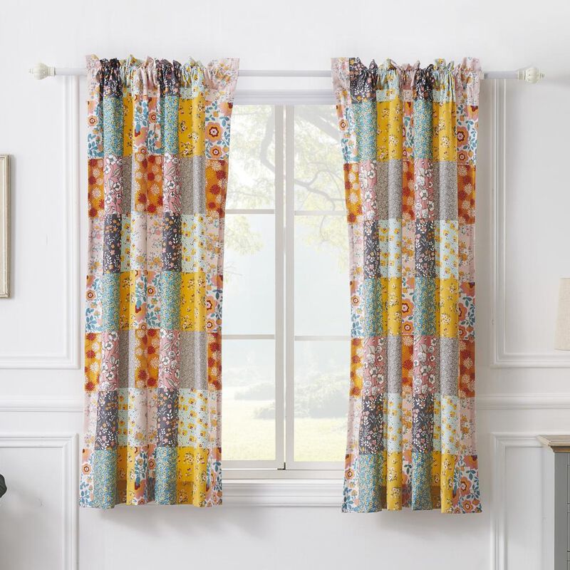 Barefoot Bungalow Carliei Curtain Panel Pair - Set of 2 - 50x63" and 3x24", Calico