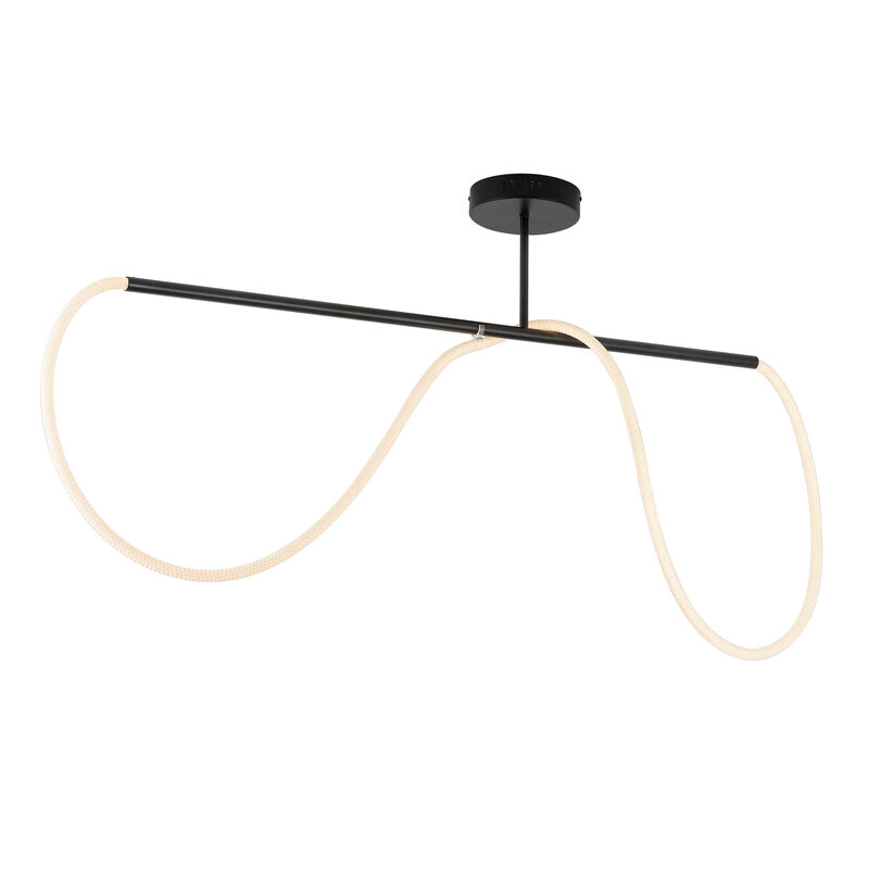 Alessio Contemporary Minimalist 360 Adjustable Silicone Neon Rope Dimmable Linear Integrated LED Flush Mount