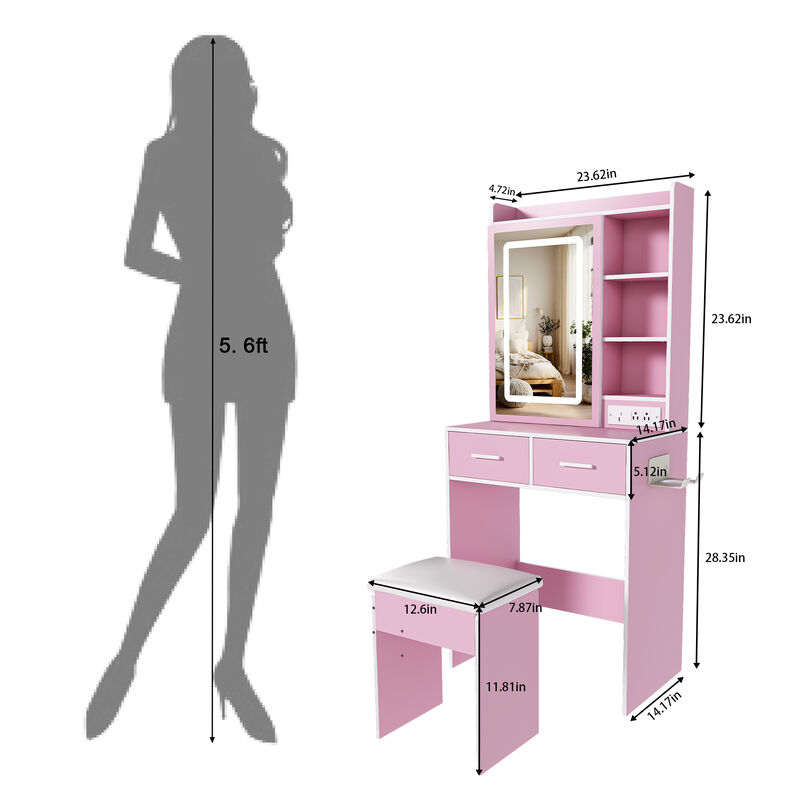 Blagem Small Makeup Vanity Desk with Mirror image number 2