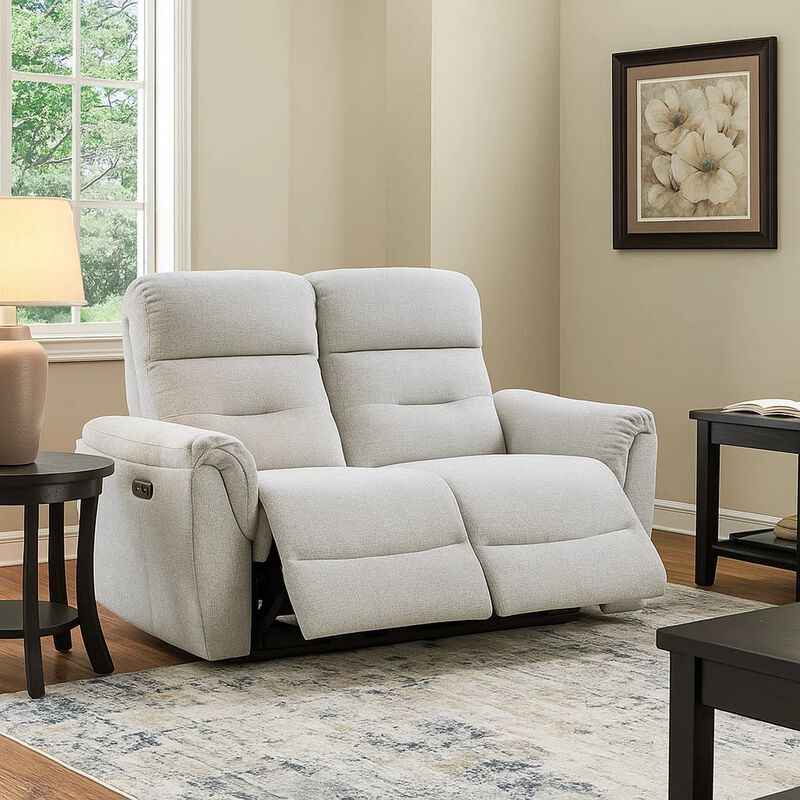 Tres Power Motion Recliner Loveseat with USB Port, Foam Fill Gray Chenille image number 6