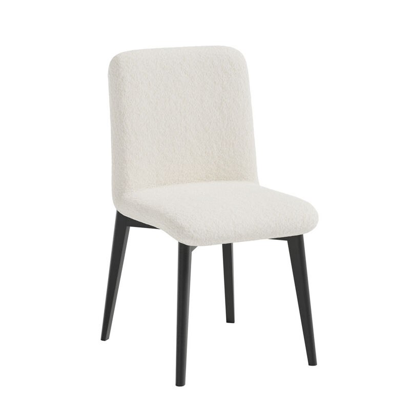 Bethea Upholstered Modern Dining Chairs with Black Leg (Set of 2)