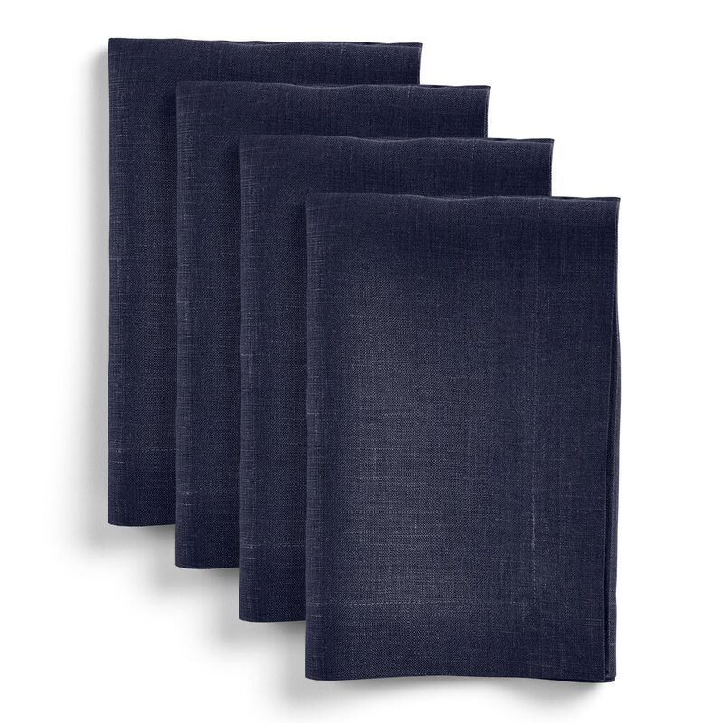 Solino Home Diana 100% Linen Dinner Napkins &ndash; Set of 4, 20 x 20 in, Machine Washable, Holiday and Everyday Dining