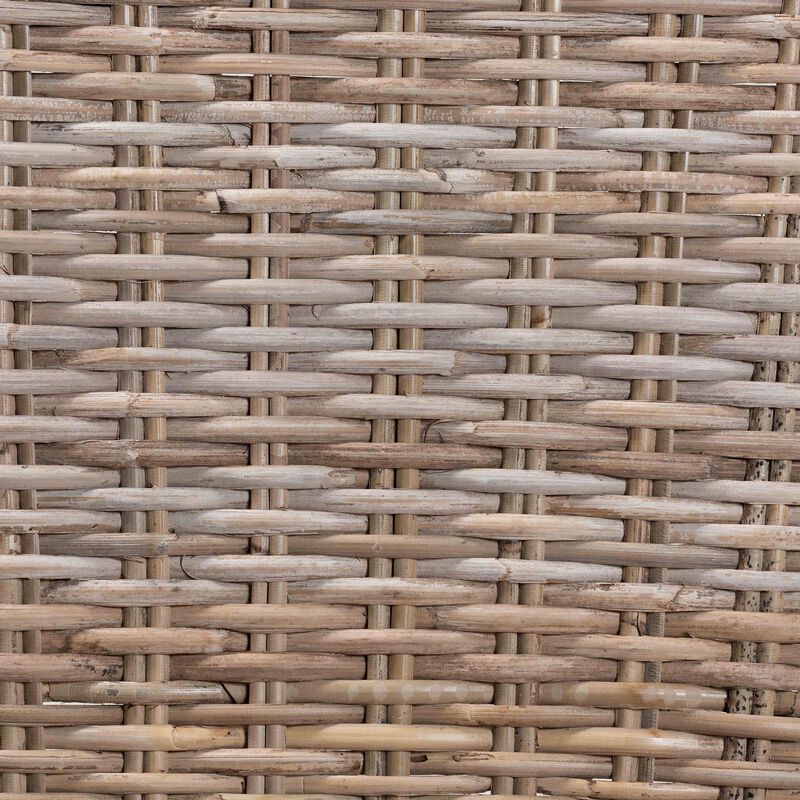 Baxton Studio Magy Modern Bohemian Grey Rattan and Natural Brown Finished Wood Dining Chair