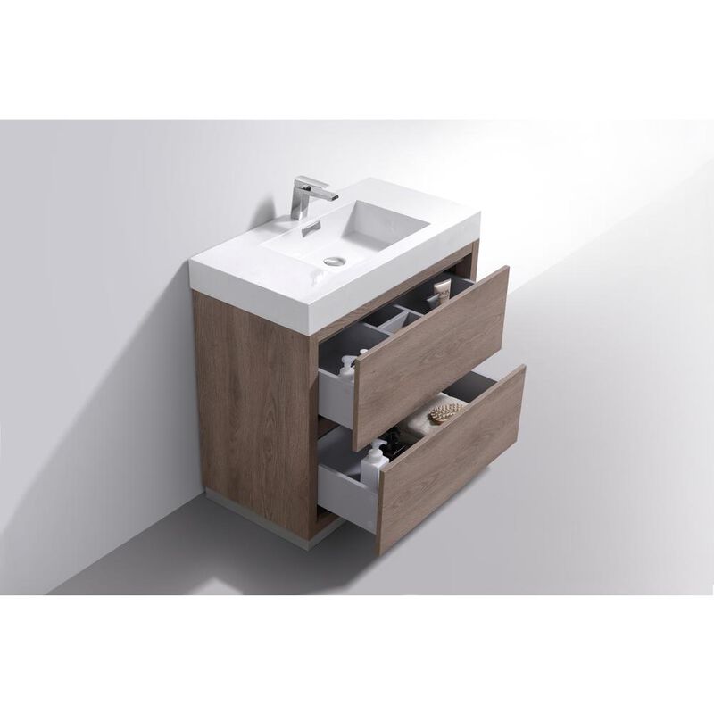 Kubebath Bliss 36 Butternut  Free Standing Modern Bathroom Vanity