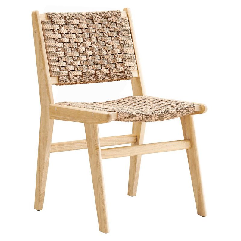 Saoirse Woven Rope Wood Dining Side Chair Set of 2 image number 3