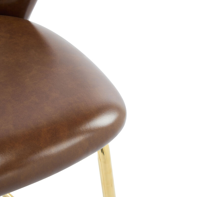 Christopher Knight Home Horace Contemporary Upholstered Bar Stool with Gilded Metal Legs (Set of 2) image number 7