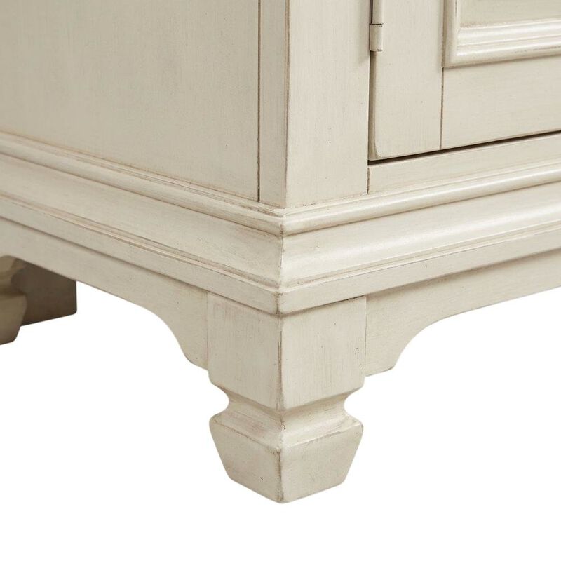 Liberty Furniture White TV console, wirebrushed finish, charcoal top, solid, 66-inch width image number 5