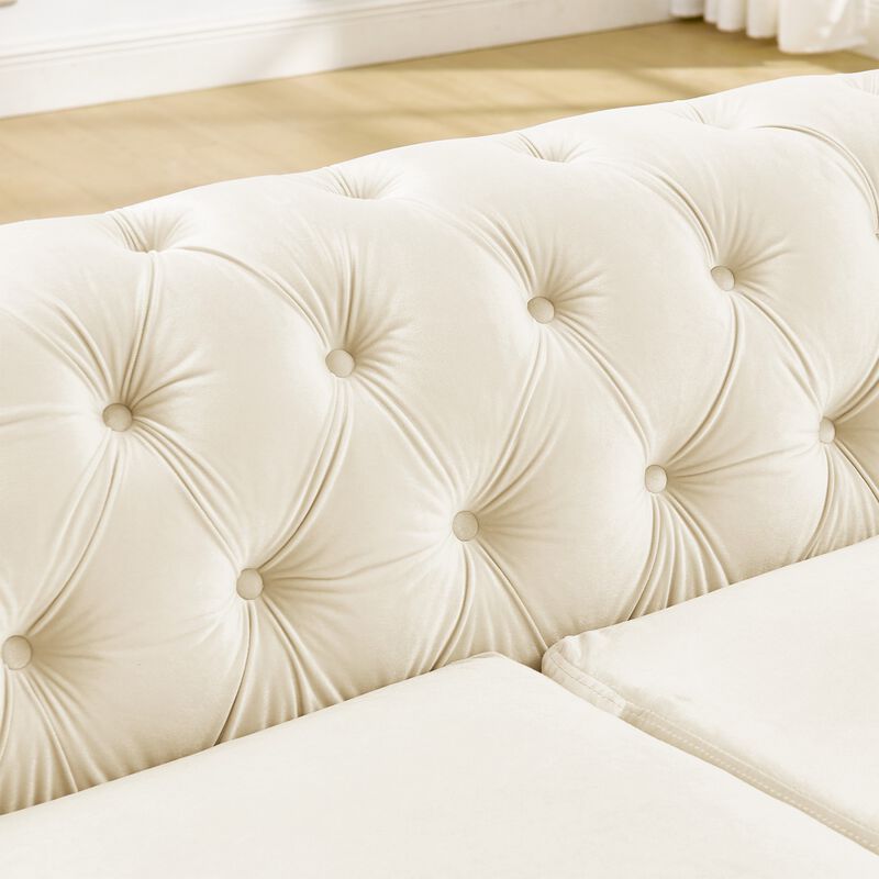 Kotpom Velvet Chesterfield Sofa image number 5