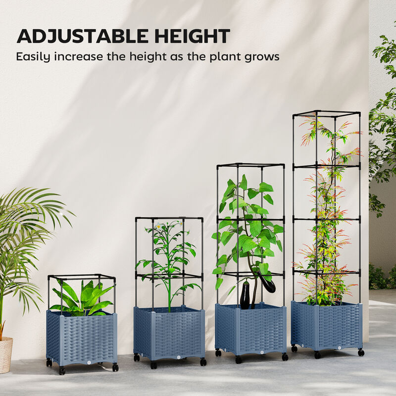 Hivvago Tomato Cage Planter Box with Trellis and Drainage image number 4
