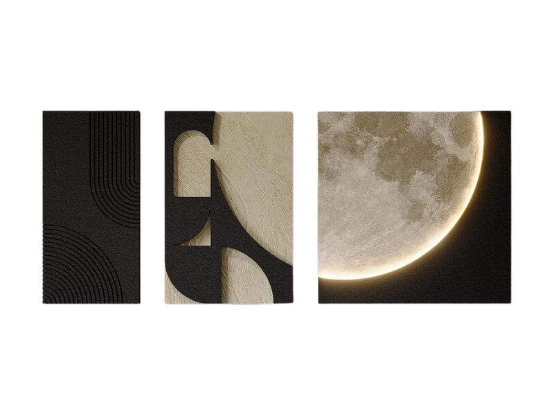 3D Textured Abstract LED Wall Art Three Piece Set for Living Room Bedroom image number 0