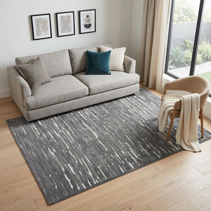 HomeRoots 9' X 12' Gray Geometric Area Rug