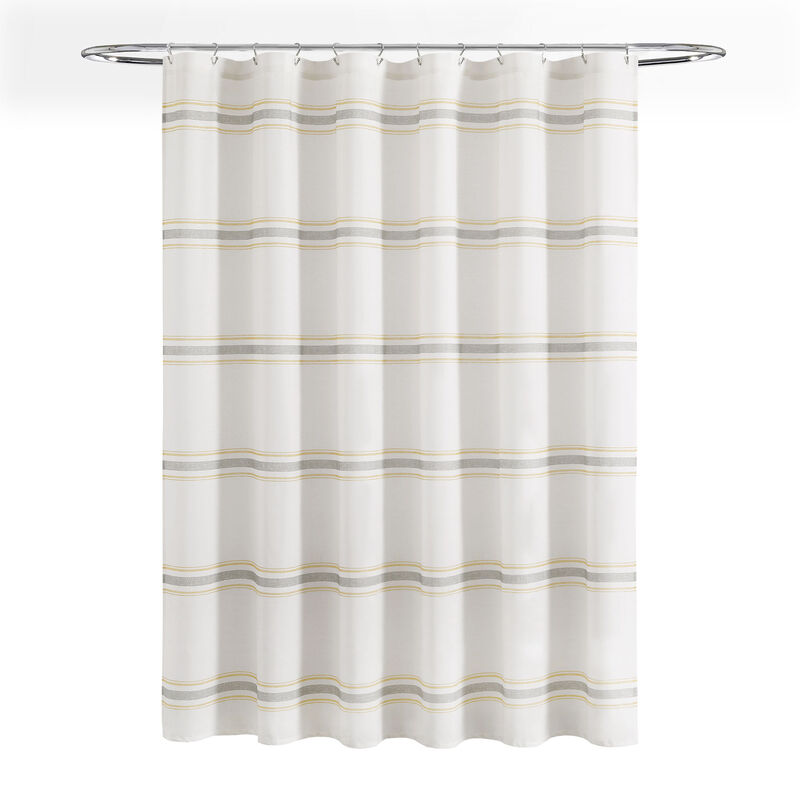 Farmhouse Stripe Cotton Shower Curtain image number 1