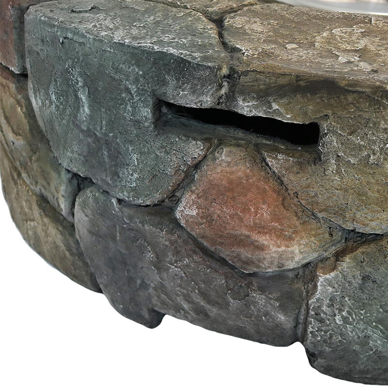 Sunnydaze 30 in Cast Stone Propane Gas Fire Pit Table with Lava Rocks