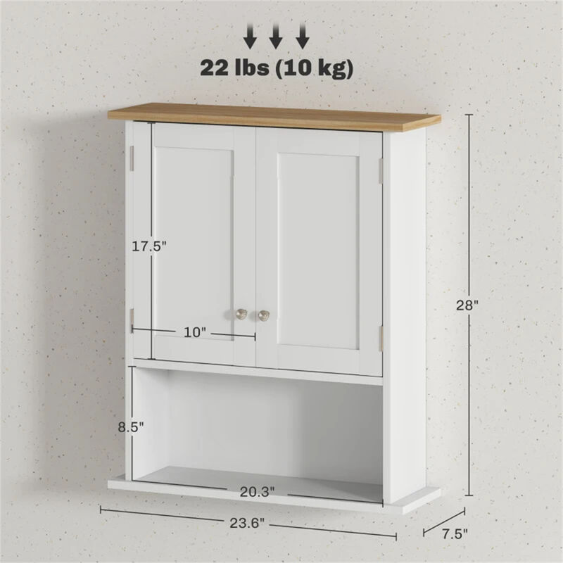23.6" Floating Storage with Adjustable Shelf, Wall-Mounted Bathroom Cabinet image number 3