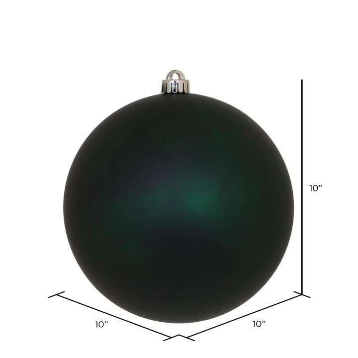 Vickerman 10" Midnight Green Matte Ball Ornament.