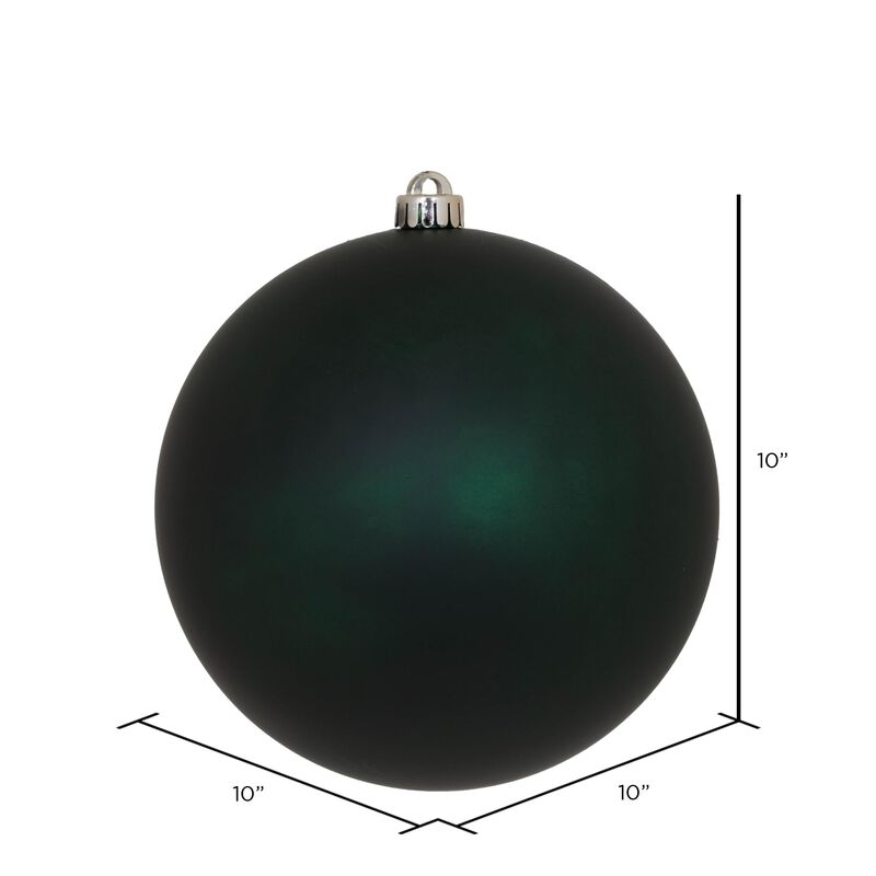 Vickerman 10" Midnight Green Matte Ball Ornament. image number 1