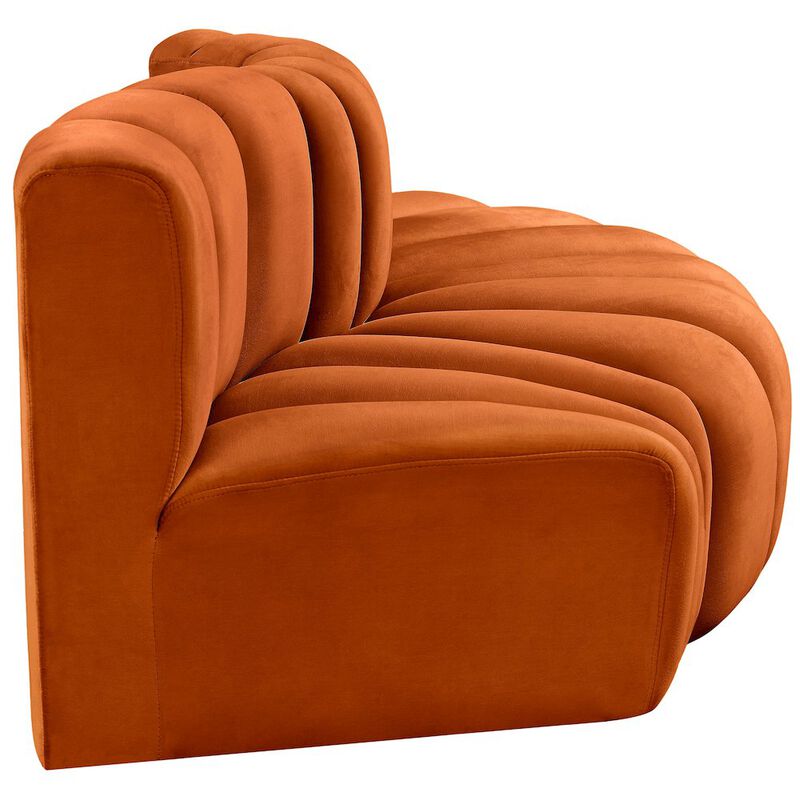 Meridian Furniture Arc Cognac Velvet Modular Sofa