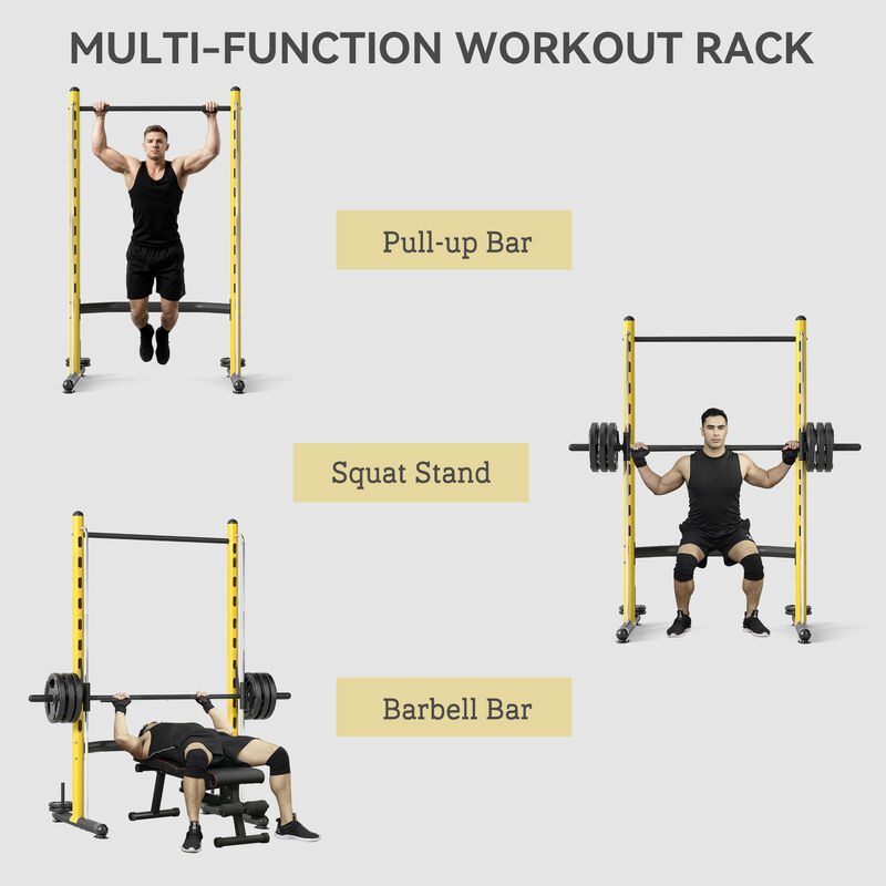 Hivvago Squat Rack with Pull Up Bar and Adjustable Bench image number 3