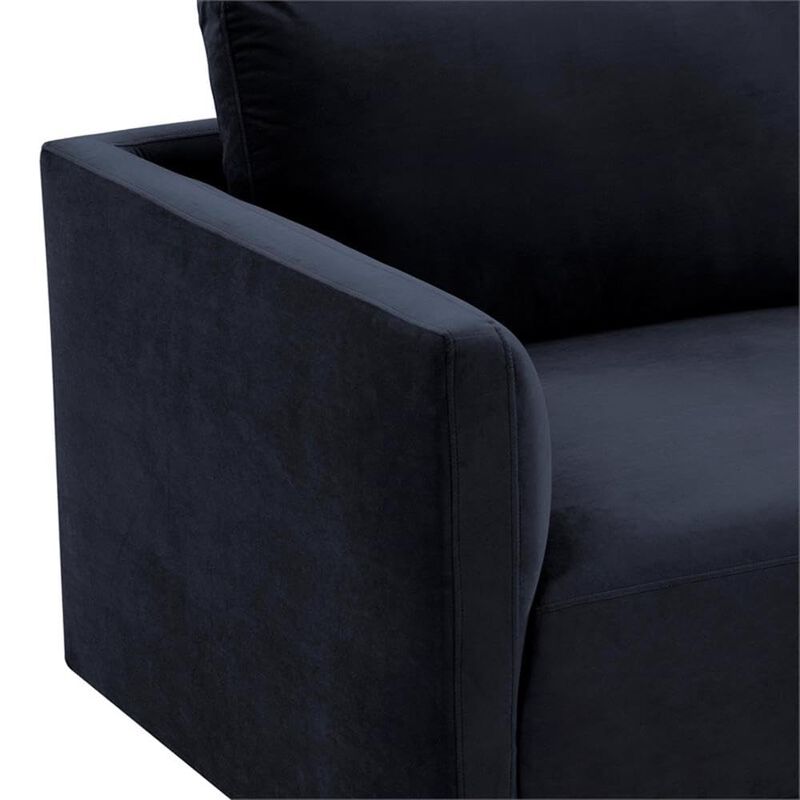 Willow 74" Navy Performance Velvet Modular Loveseat - TOV Furniture image number 4