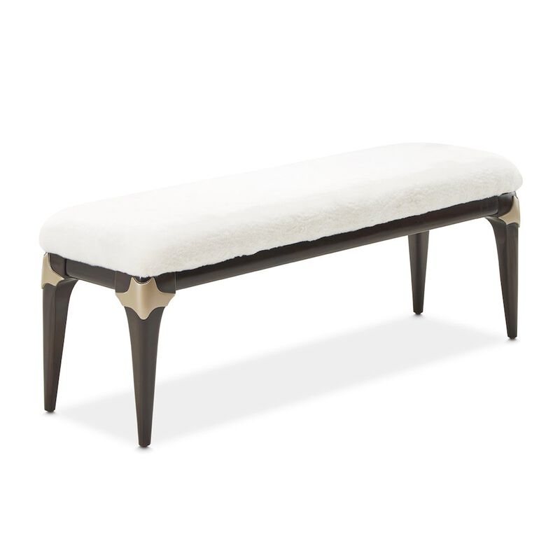 Michael Amini Paris Chic Bed Bench - Espresso