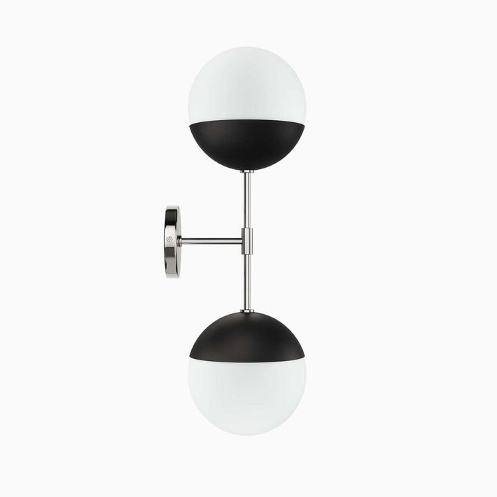 Modway Stellar 2-Light Wall Sconce in Opal Polished Nickel