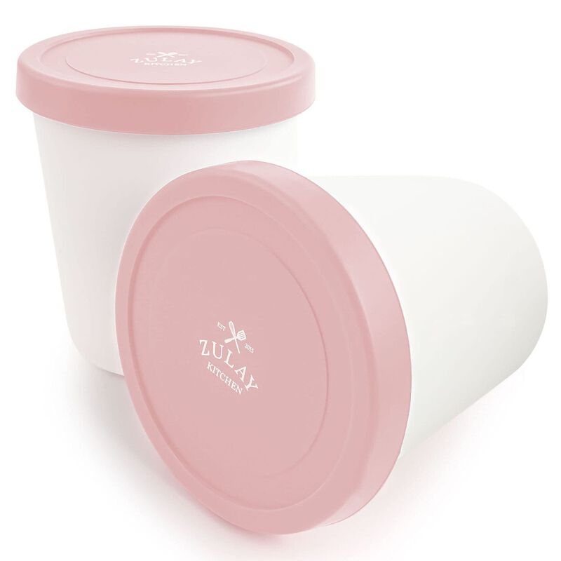 (2 Pack - 1 Quart Each) Large Ice Cream Containers For Homemade Ice Cream
