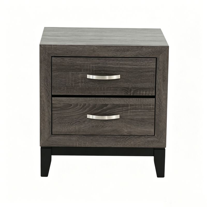 24" Assembled 2-Drawer Nightstand Solid Wood Frame Wood Grain image number 5