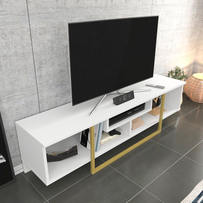 Decorotika Asal 59 Tv Stand - White Gold