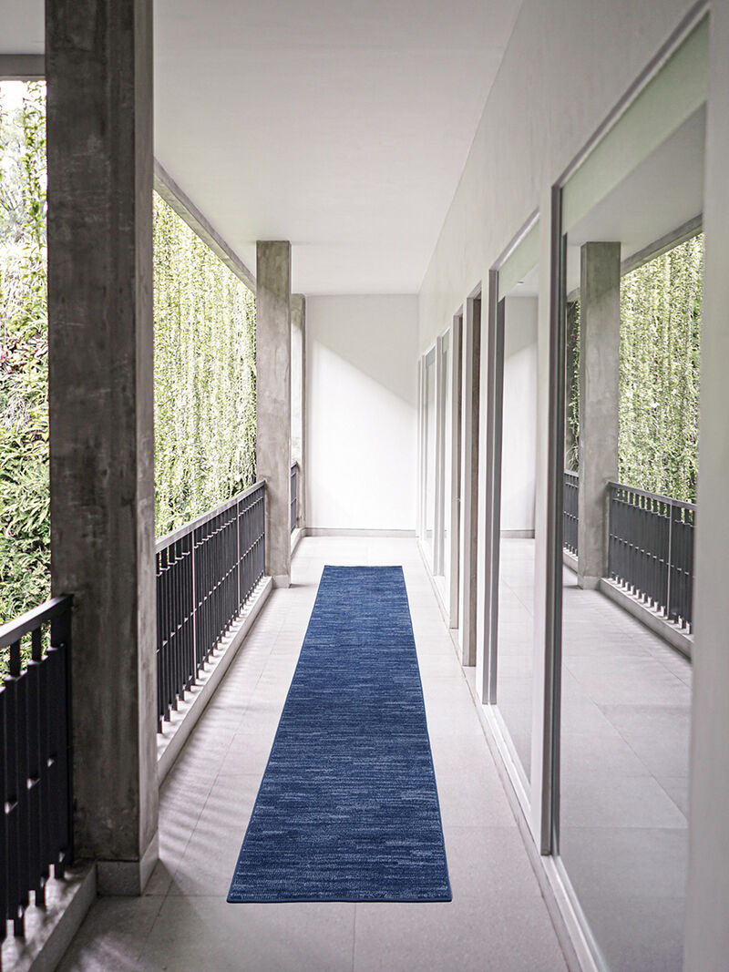 Nourison Essentials NRE01 Navy/Blue 2'2" x 20' Rug image number 1